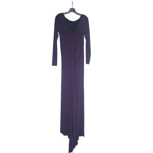 Vera Wang Deep Purple Long Sleeve Dress